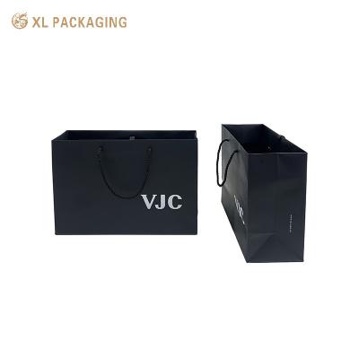 Customized Packaging Black Bag With Own Logo Shopping Paper Gift Bags Business For Shoes And Clothing
