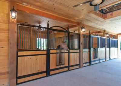 Readymade Modular Horse Stall Kits , Bamboo / Pine Infill Equine Stall Fronts