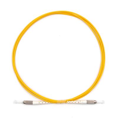 Indoor DIN UPC To DIN UPC Simplex Fiber Optic Cable Single Mode OS2 OFNR 2.0mm Yellow