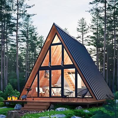 Triangle Tiny Prefabricated Steel House with A Frame Double Floor