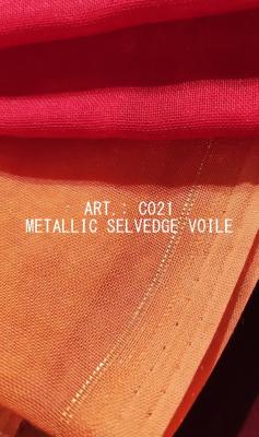 Metallic spun polyester voile fabric ready goods high twisted full voile