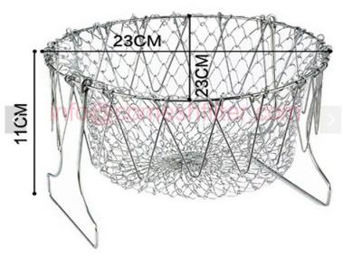 Foldable Steam Rinse Deep Fry Chef Basket , Magic Basket FDA Certificate