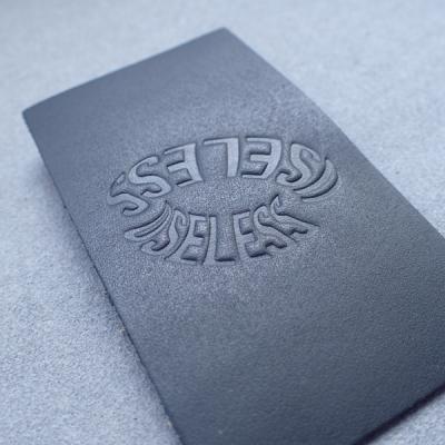 Handmade Sew On CMYK Color Embossed Leather Labels