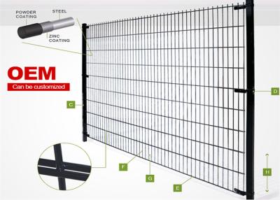 868 2d Double Loop Wire Fencing Grey Pvc Coated For Private